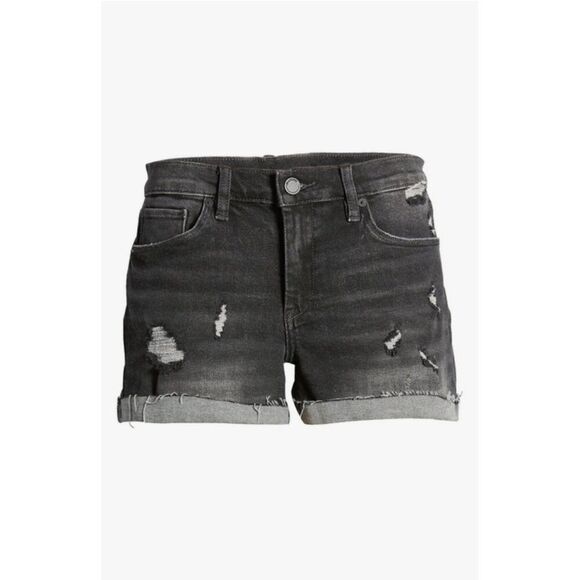 Blank NYC Fulton Roll U Denim Shorts in Sneak Preview Washed Black - Picture 5 of 14